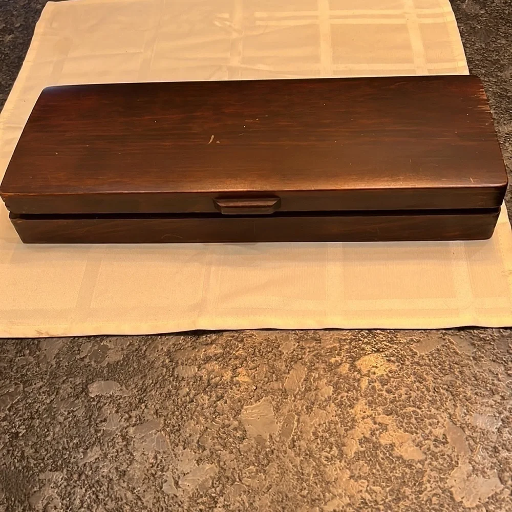 Vintage Flint Bakelite 3 Piece Carving Set in Original Wood Box